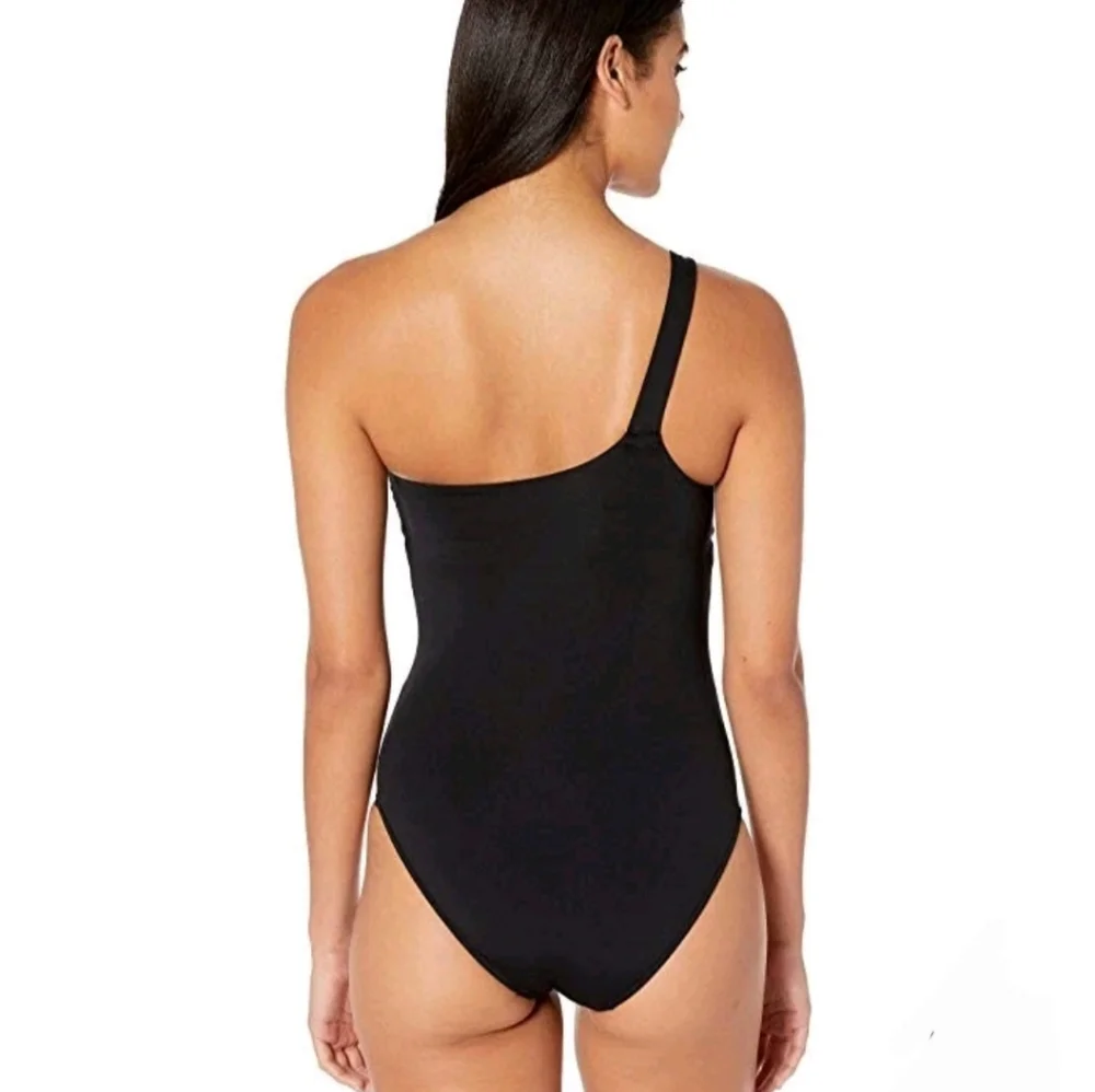 Seafolly Active One Shoulder Maillot One-Piece Swimsuit Black US Size 4